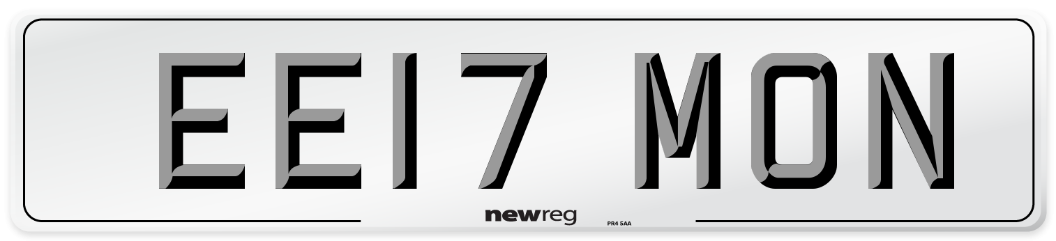 EE17 MON Number Plate from New Reg
